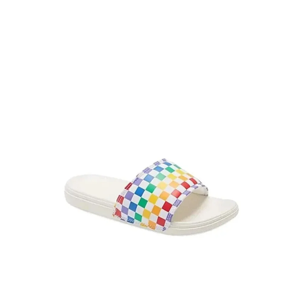 Vans La Costa VN0A5HTO196 Sandals Kids US 3 White Multi Check Slide JOBB1922